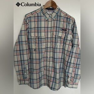 Columbia Super Bahama Men’s Casual Plaid Shirt Performance Fishing Gear Size:M